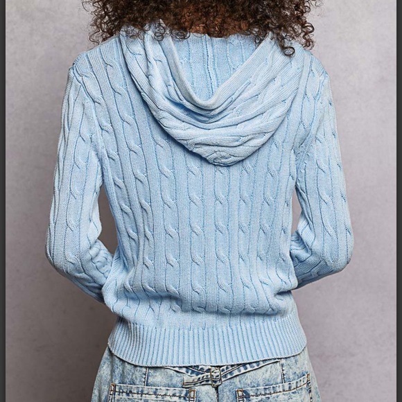 💕 POL cable knit washed hoodie sweater - Picture 3 of 6